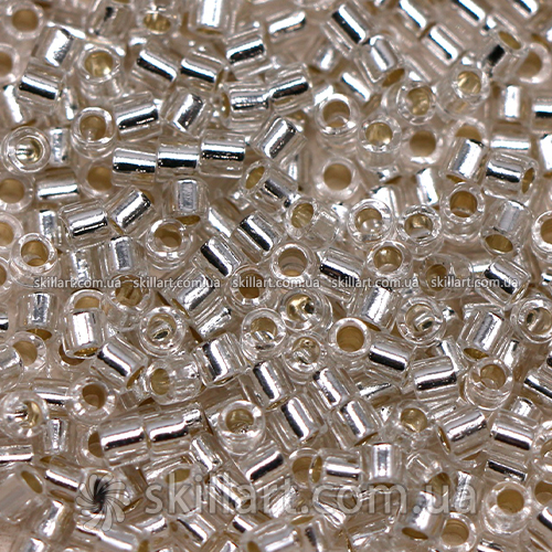 Бисер DBL-41 Miyuki Delica Beads 8/0 (блестящий, серебряный)